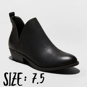 NEW Faux Leather Cut Out Ankle Bootie